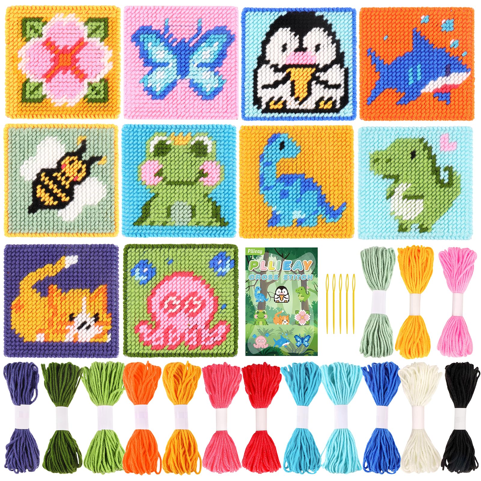 Amazon.com: Pllieay 10-in-1 Cross Stitch Beginner Kit for Kids